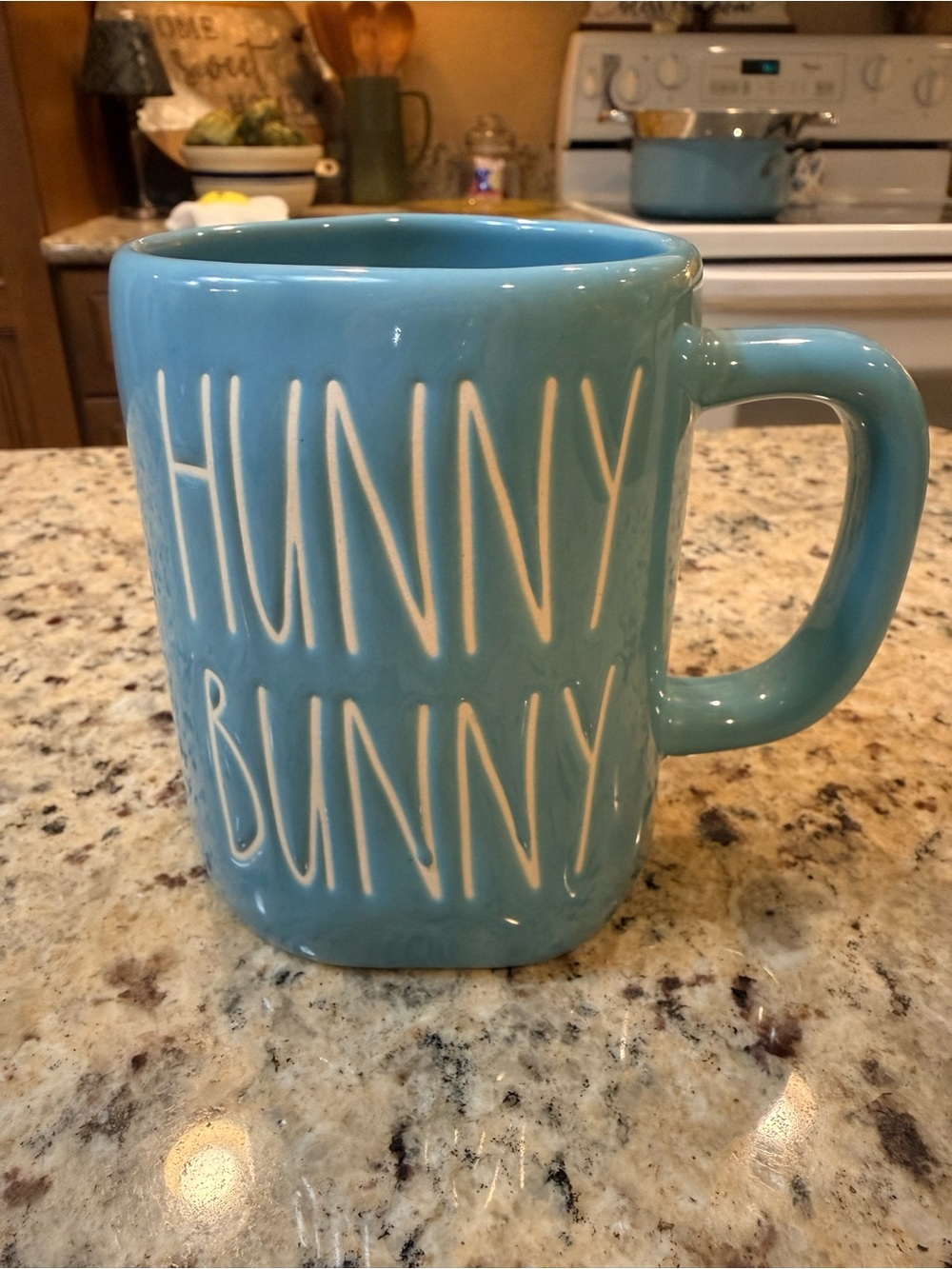 Rae Dunn Blue 'HUNNY BUNNY' Ceramic Mug